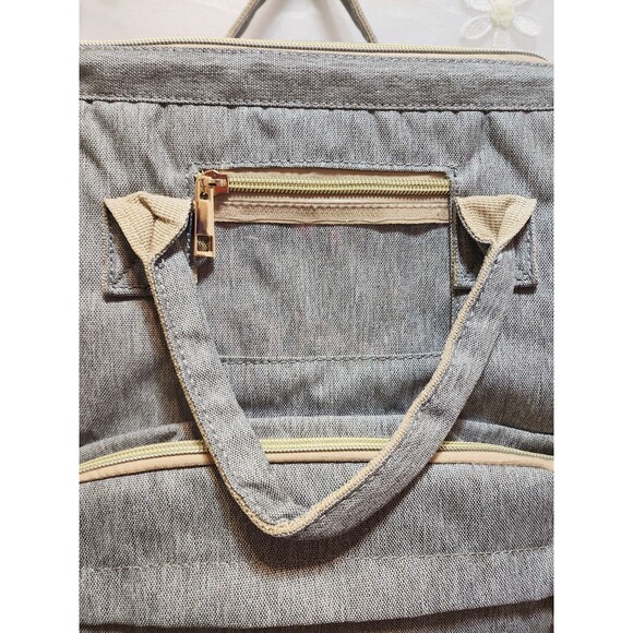 Baby Gray Large Diaper Bag Backpack Insulated Playpen Changing Pad Travel 3 In 1 - Picture 3 of 16
